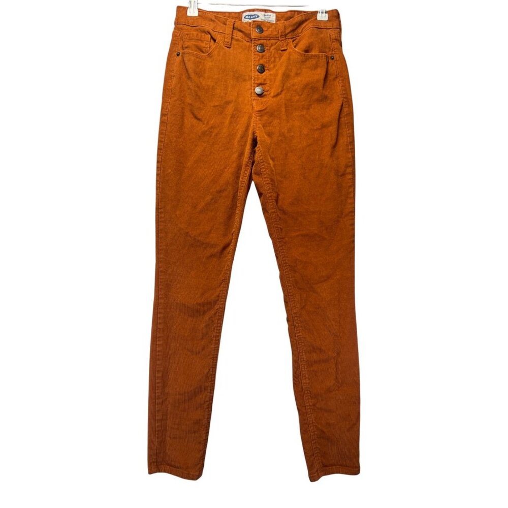 Old Navy Rockstar Women High Rise Skinny Rust Corduroy Pants Size 4